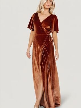 Baltic Born Women's Meghan Velvet Wrap- Up Maxi Dress